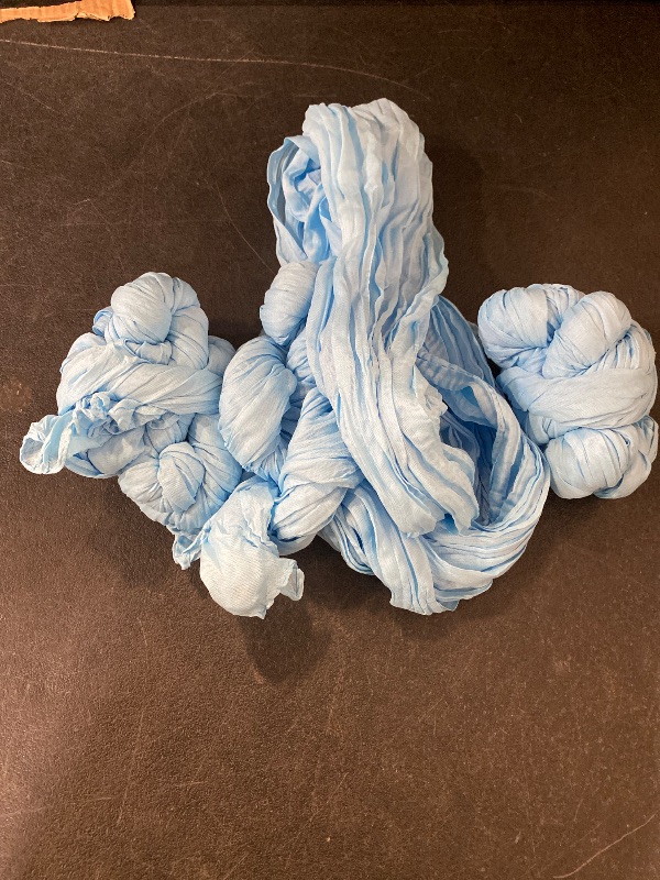 Photo 1 of EXIA 3 Pack Dusty Blue Table Runner 35x120 Inches for Baby Shower Decoration Gauze Rustic Table Runner for Wedding Party First Communion Centerpiece Engagement Bridal Shower Boho Decoration