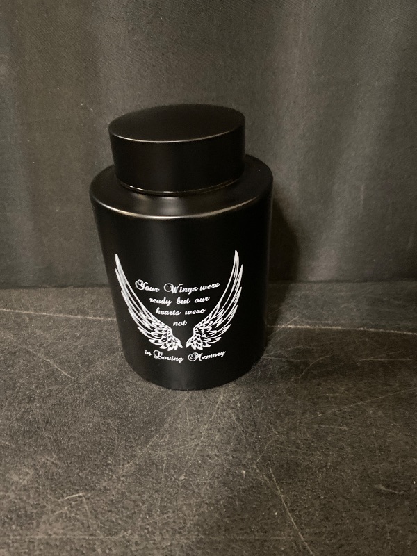 Photo 1 of 6 Inches Small Urn for Ashes Stainless Medium Urn Small Keepsake Urn for Ashes Memorial Urn with Angle Wing-My Mind Still Talks to You