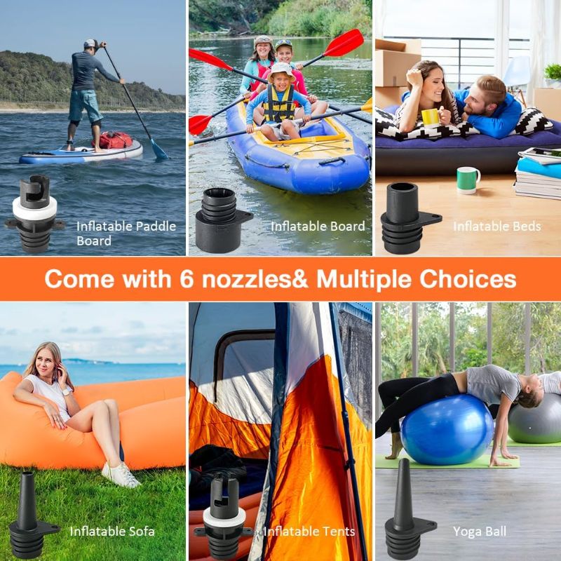 Photo 1 of 20PSI Paddle Board Pump-Portable Electric SUP Air Pump, Dual Stage Inflation & Deflation SUP Pump, 110W Paddleboard Pump with Auto-Off Function & 12V DC Car Connector for Paddle Board, Kayaks