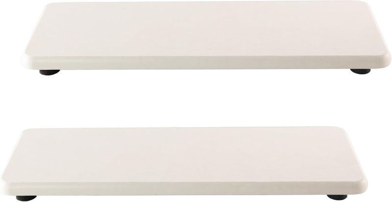 Photo 1 of 2 Pcs Water Absorbing Stone Trays, Kitchen/Bathroom Sink Soap Dish, Diatomite Tray Used for Hand Soap & Cosmetic Bottles in The Modern Home, 3.15" W x 8.7" L, White