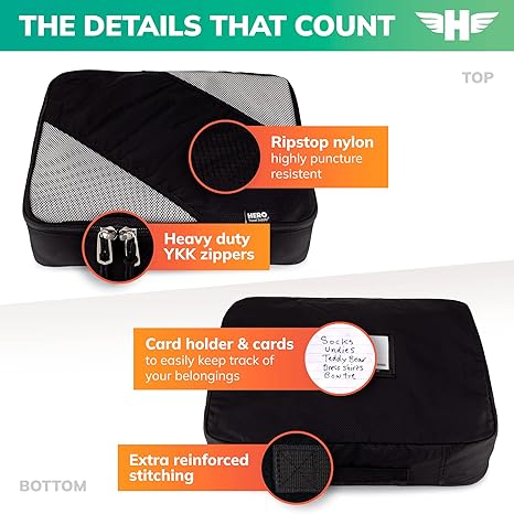 Photo 1 of HERO Packing Cubes (3 Set) for Carry On Luggage with Bonus Laundry Bag