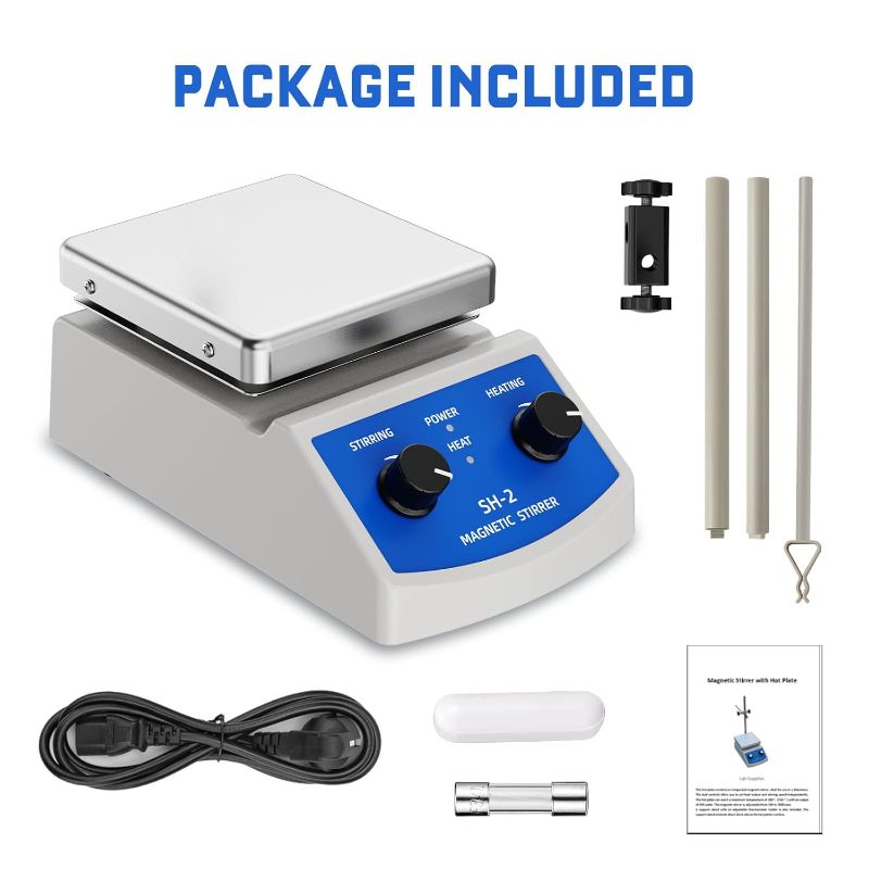 Photo 1 of Magnetic Stirrer Hot Plate w/Stir Bar,100-2000rpm Magnetic Hotplate Stirrer, 180W Heating Power Hot Plate Stirrer, Max 520? Hot Plate with Magnetic Stirrer