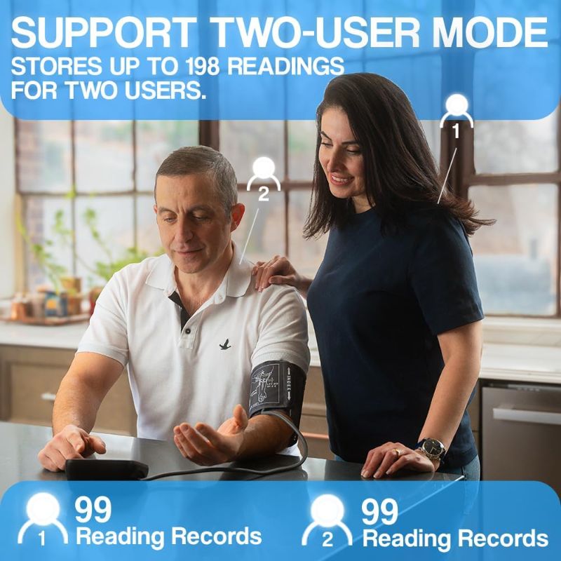 Photo 1 of Blood Pressure Monitors for Home Use Upper Arm | Automatic Blood Pressure Cuff Arm Monitor with Adjustable Large Cuff 8.7"-16.5" Rechargeable | 2x99 Memory | Voice Broadcast | Hypertension Detector