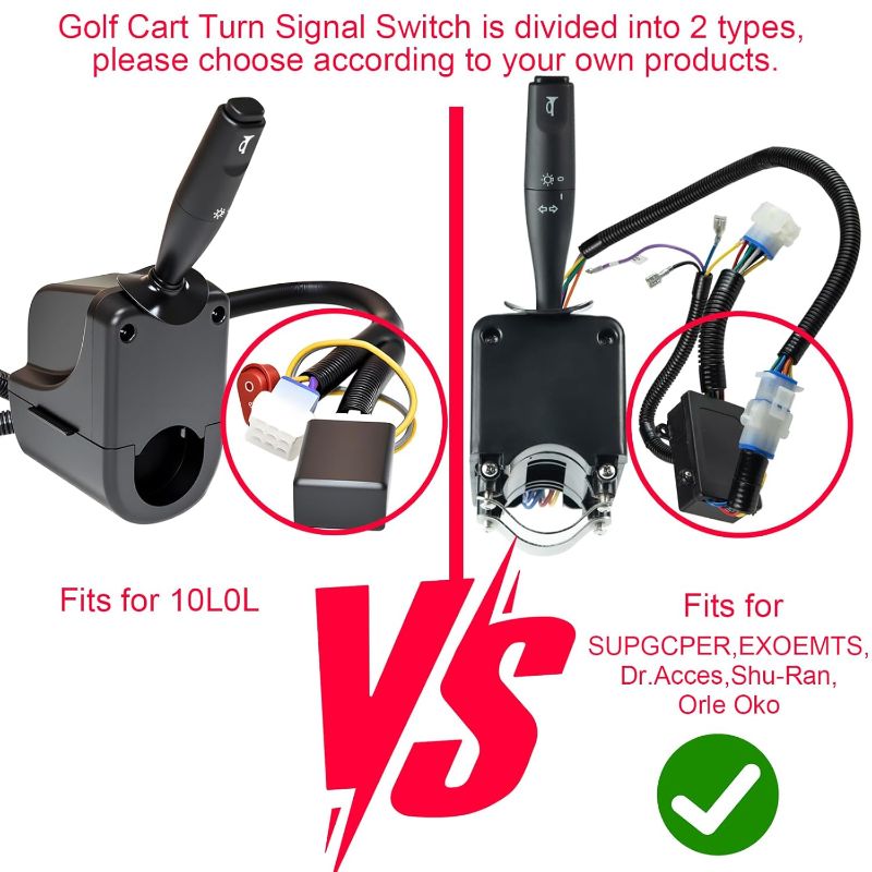 Photo 1 of Universal Golf Cart Turn Signal Switch with Horn Button,9-Pin Plug Upgrade Wiring Harness?12V for Club Car EZGO Yamaha