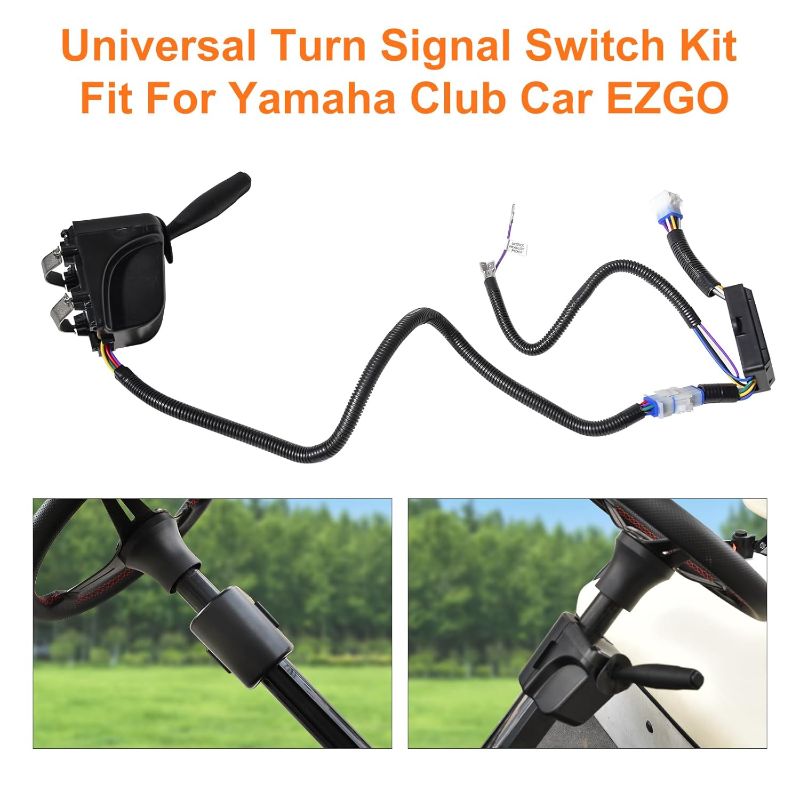 Photo 1 of Universal Golf Cart Turn Signal Switch with Horn Button,9-Pin Plug Upgrade Wiring Harness?12V for Club Car EZGO Yamaha