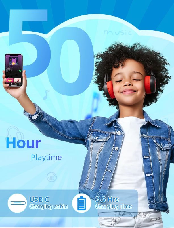 Photo 1 of Kids Bluetooth Headphones,Toddler Headphones with Microphone,85dB Volume Limited,Bluetooth 5.3 Twistable Lightweight Kids Wireless Earphones for Boy Girl Tablet Travel School