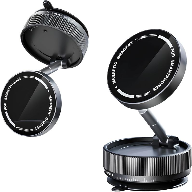 Photo 1 of Vacuum Magnetic Phone Holder - Upgraded 360° Rotatable Suction Cup Phone Mount,Foldable Portable Vacuum Strong Magnet Cell Phone Stand for Car Windshield Smooth Surface,Compatible with Magsafe iPhone