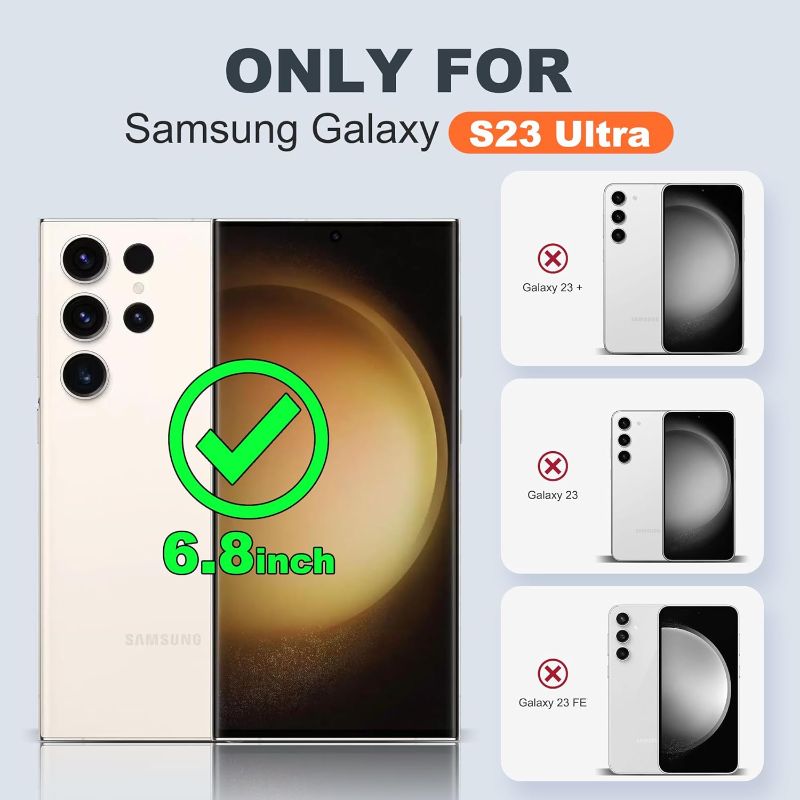 Photo 1 of Designed for Samsung Galaxy S23 Ultra 6.8'' with Magnetic Ring Stand[Compatible with Mag-Safe][Military-Grade Protection] Slim Liquid Silicone S23 Ultra Phone Case for Men Wowen,Blue