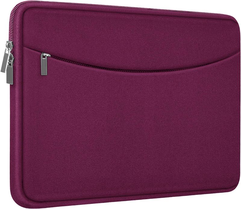 Photo 1 of Laptop Sleeve Bag 14 inch, Shockproof Protective Laptop Cover Carrying Computer Bag with Accessory Pocket Portable Computer Case for 14" MacBook, HP, Dell, Lenovo, Acer, Rose Red