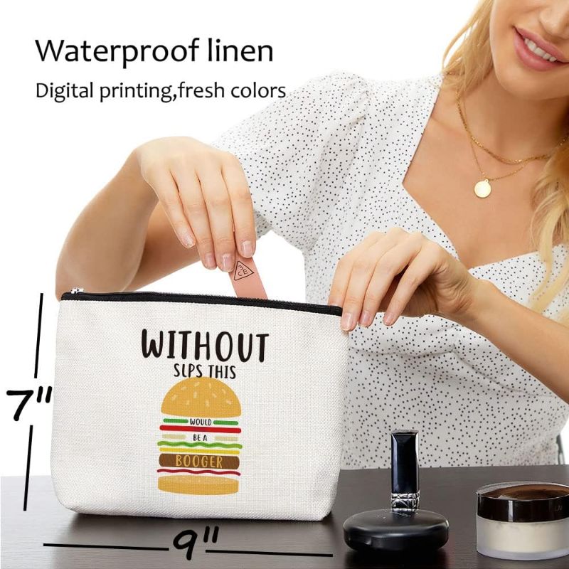 Photo 1 of Speech Therapy Gifts, Speech Language Pathologist Gifts, Speech Therapist Gift for Women, Speech Therapist Appreciation Funny Makeup Bag, Therapist Cosmetic Bag - Without SLPs This Would Be A Booger