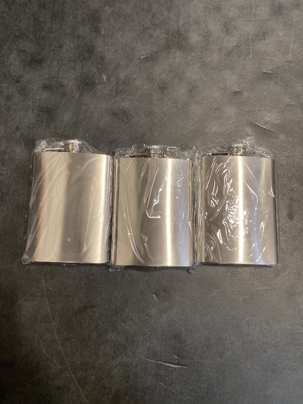 Photo 1 of 3 Pcs 8 oz Hip Stainless Steel Flask & Funnel Set by QLL, Easy Pour Funnel is Included, Perfect Flask that Fits Great in Jacket Pockets and Pants