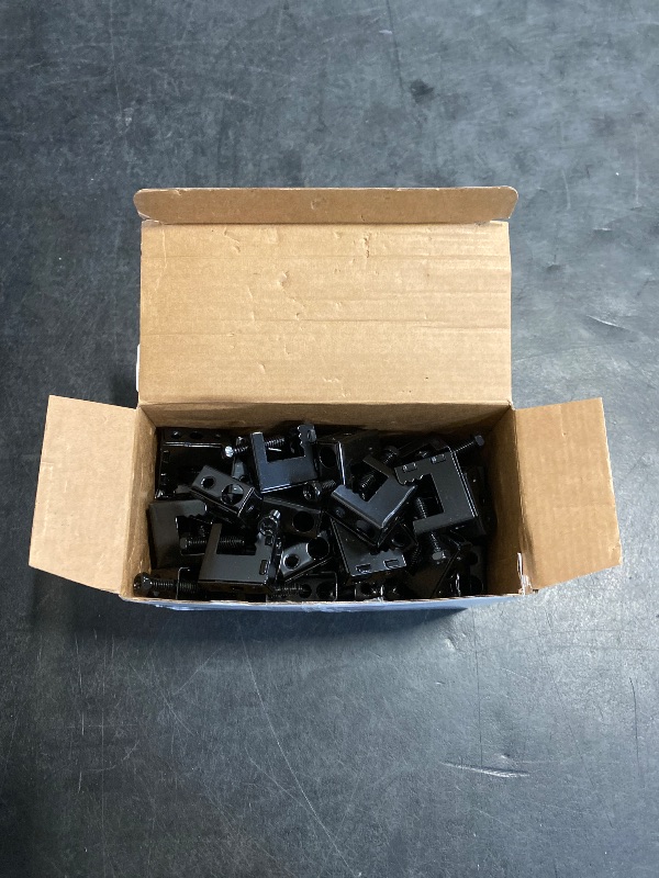 Photo 1 of Tandefio 50 Pcs 1/4"-20 Spring Steel Beam Clamps Metal Beam Hangers Bolt on Clamp for Installation on Beams 1/4" and 3/8" Threaded Rod, S Hooks and Bridle Rings for Pipe Cable Woodworking Tool