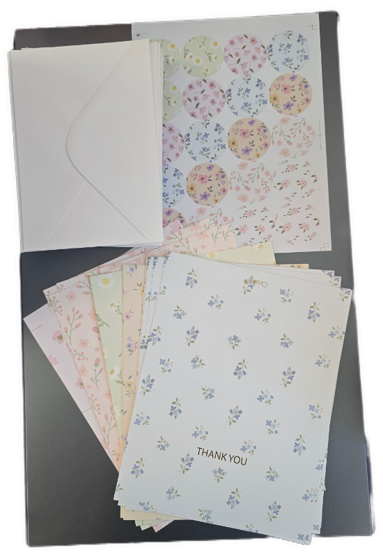Photo 1 of Crisky 50 Pack Floral Thank You Cards with Envelopes & Stickers for Birthday, Baby Shower,Bridal Shower, Wedding, Graduation, Business. 6 Assorted Full Version of Gold Stamping Wild Flower Design