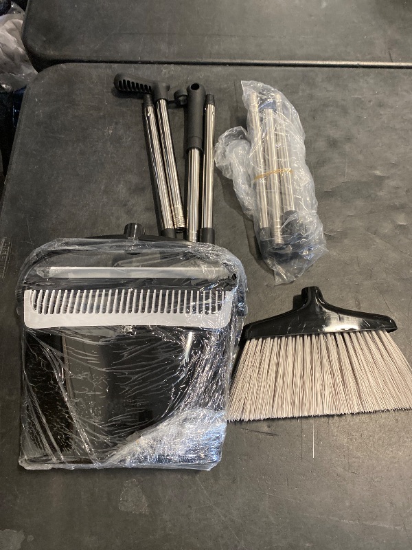 Photo 1 of Broom with Dustpan Combo Set (54”) Long Handle Household Dust Pan for Home Office Kitchen Cleaning ?Black & Grey?