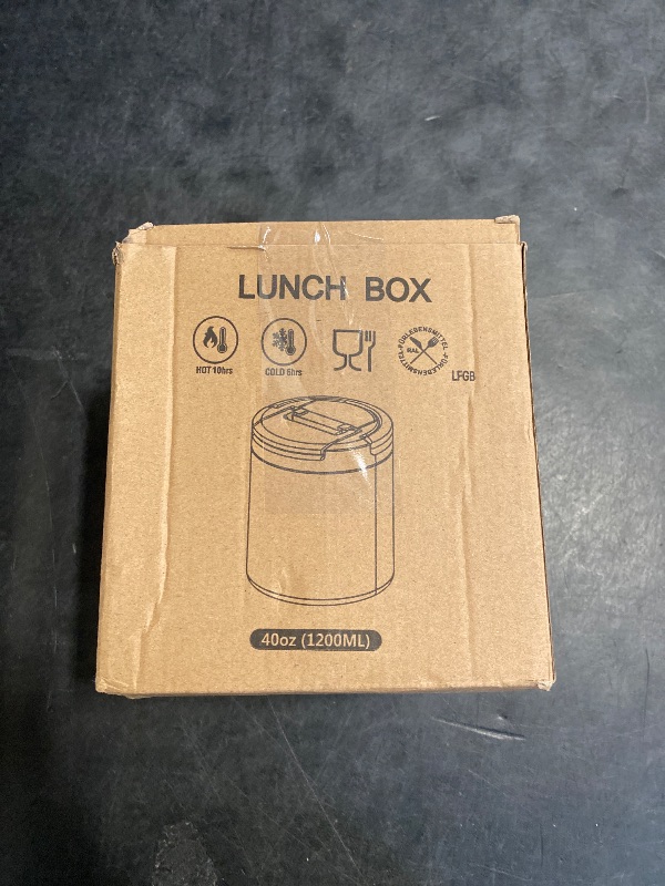 Photo 1 of 40oz Insulated Food Jar-Say Goodbye to Spills&Cold Meals|QuickLift Airtight Leak-Proof Lid Thermo for Hot Food, Wide Mouth Soup Thermos Lunch Box Container Adults|Stainless Steel with Folding Spoon
