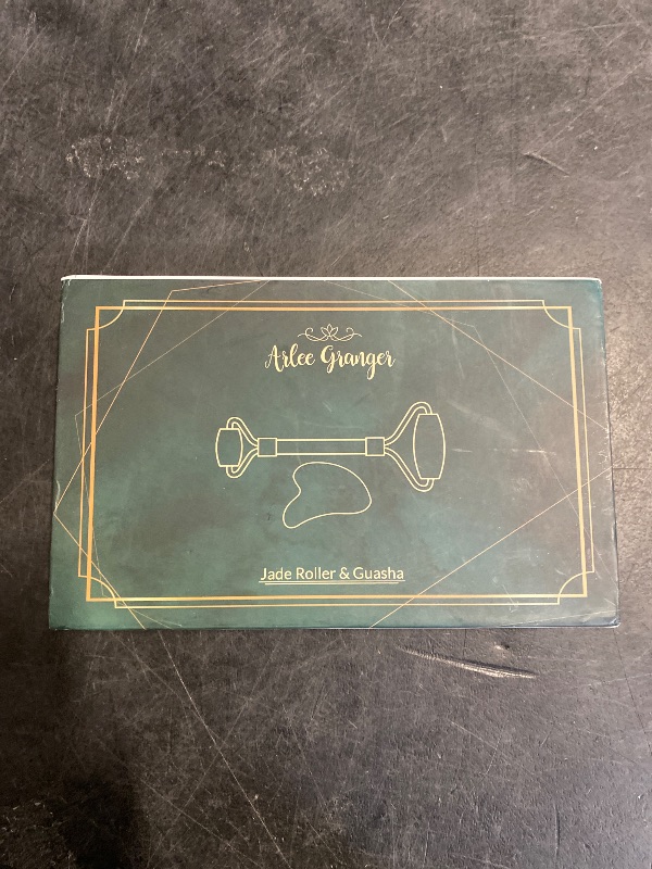 Photo 1 of Arlee Granger Jade Roller Gua Sha Facial Tools Set - Original Natural Stone - Beauty Skin Care Face Roller Massager Muscle Relaxing Relieve Wrinkles - Green
