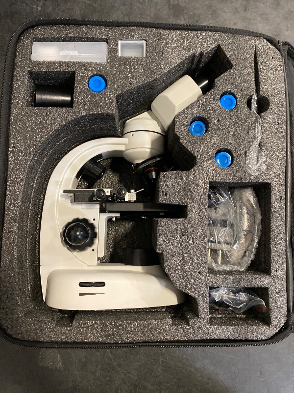 Photo 1 of Compound Binocular Microscope for Kids & Students, 40X-2000X Magnification, Microscope Kit with Slides & Specimens, Lab Equipment for School Biology Class & Home Science Experiments