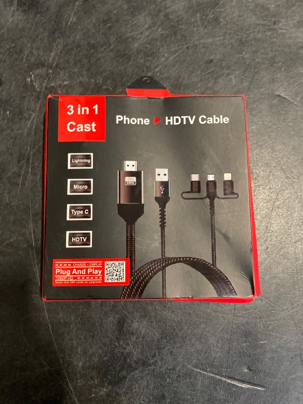 Photo 1 of AMANKA Phone to HDMI Adapter 3 in 1 USB to HDTV for TV Smartphone 1080P Digital AV Sync Screen Connector Compatible USB C Micro USB Projector Monitor TV