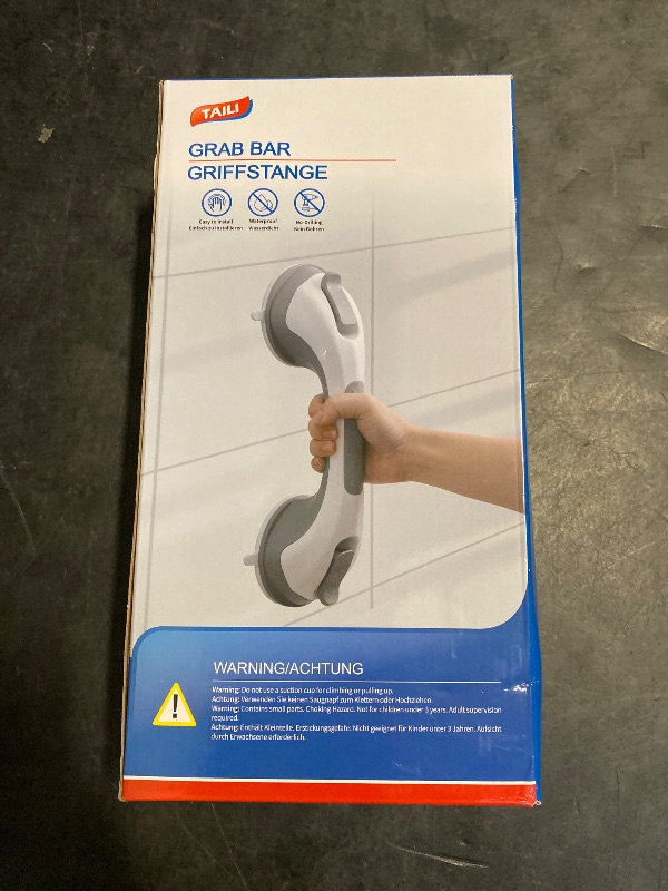 Photo 1 of TAILI Shower Grab Bar, 2 Pack 12 Inch Suction Grab Bars for Bathtubs and Showers for Elderly, Shower Handle for Seniors Bathroom Safety Grip, No Drilling Removable,Grey