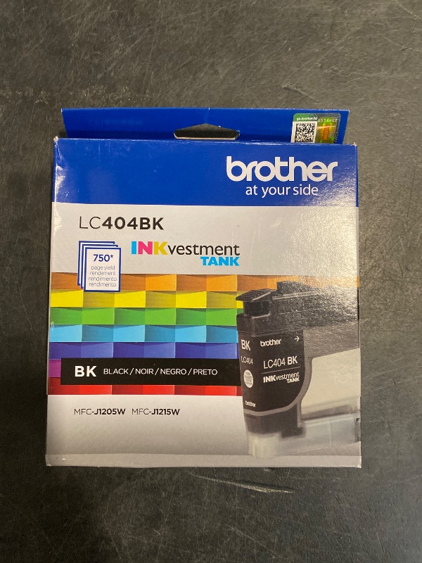 Photo 1 of Brother Genuine LC404BKYield Black INKvestment Tank Ink Cartridge Page Yield -750