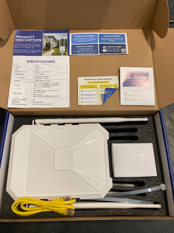 Photo 1 of AX1800 Outdoor WiFi Extender, IP67 Weatherproof Outdoor Wireless Access Point, Supports Extender/AP/Repeater, Dual Band High Power Long Range Outdoor WiFi Extenders Booster for Farm Backyards Garages