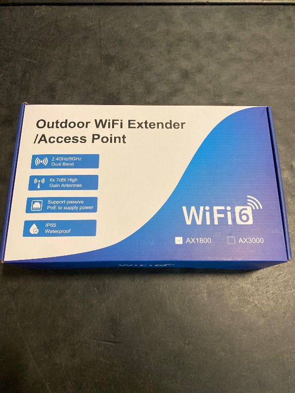 Photo 1 of AX1800 Outdoor WiFi Extender, IP67 Weatherproof Outdoor Wireless Access Point, Supports Extender/AP/Repeater, Dual Band High Power Long Range Outdoor WiFi Extenders Booster for Farm Backyards Garages