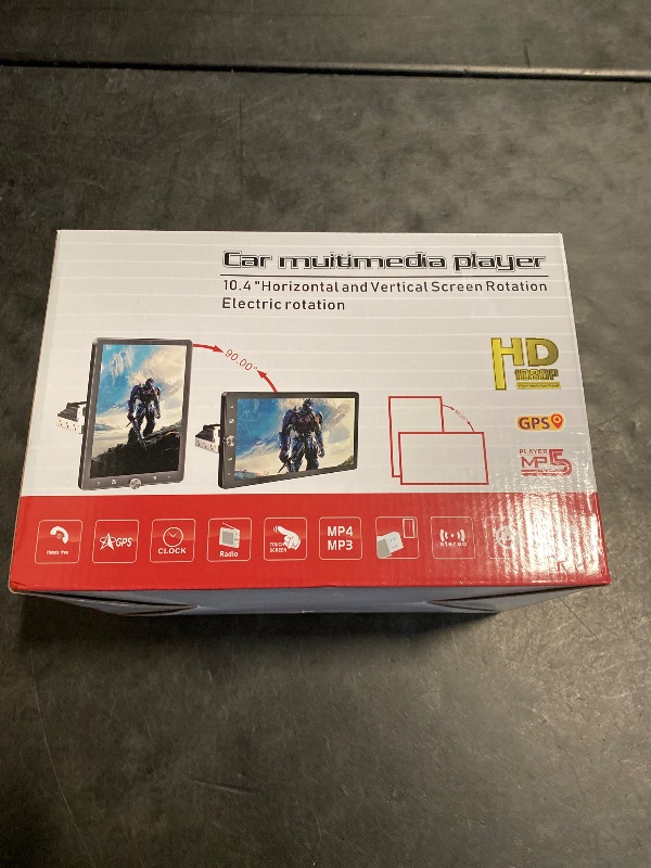 Photo 1 of [2G+64G] Android 13 Single Din Vertical Car Stereo Rotatable 10.4 inch Touch Screen Radio with Carplay/Android Auto/EQ Audio/Bluetooth 4.2/SWC/GPS Navigation/FM RDS Radio +Backup Camera