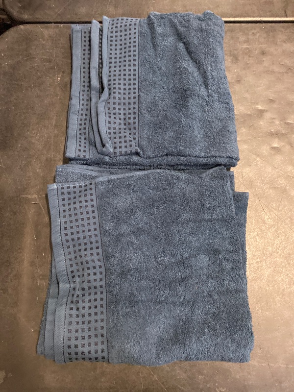 Photo 1 of GLAMBURG 100% Cotton 2 Pack Oversized Bath Towel Set 28x55 Inches, Ultra Soft Highly Absorbant Compact Quickdry & Lightweight Large Bath Towels, Ideal for Gym Travel Camp Pool - Mineral Blue