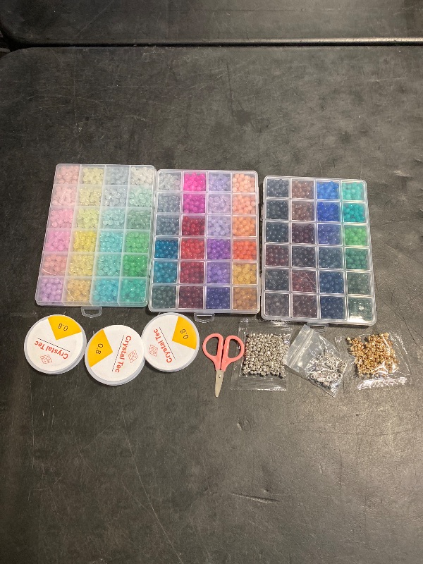 Photo 1 of 72 Colors 6mm Glass Beads for Jewelry Making,3000PCS+ Round Crystal Glass Beads Bracelet Making Kit with Accessories, Bead Starter Kit Crafts Gifts Set Suitable for Teen Adults