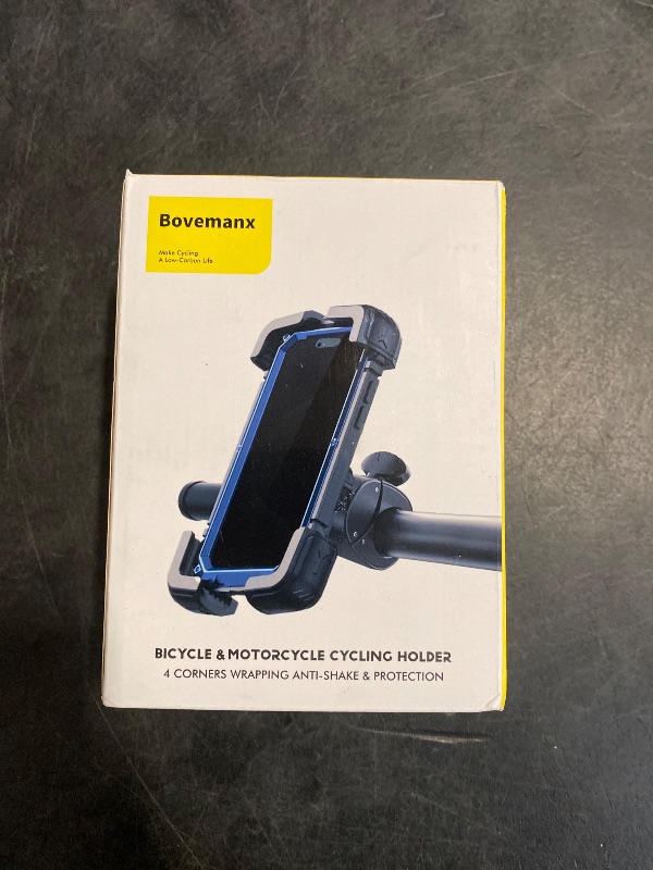 Photo 1 of Bovemanx Motorcycle Phone Mount Holder, [150mph Wind Anti-Shake][7.2inch Big Phone Friendly] Bike Phone Holder, Motorcycle Handlebar Cell Phone Clamp, Compatible with iPhone 16 Pro Max, Black