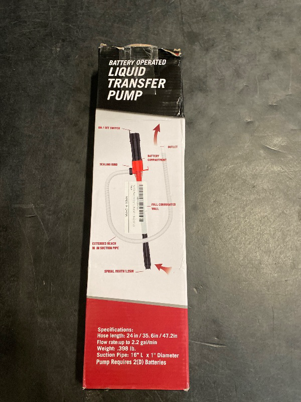 Photo 1 of Portable Power Battery Pump, 2.2 Gallons per Min, Electric Fuel Transfer HandHeld Water Siphon for Gas, Fish Tank