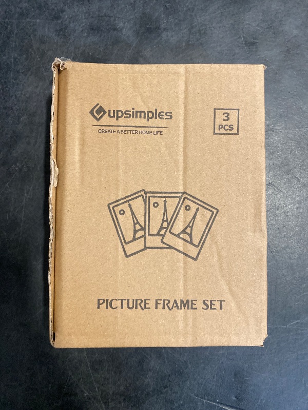 Photo 1 of upsimples 5x7 Picture Frame Set of 3, Made of High Definition Glass for 5 x 7 Gold Frames, Wall and Tabletop Display Thin Border Photo Frame for Home Décor