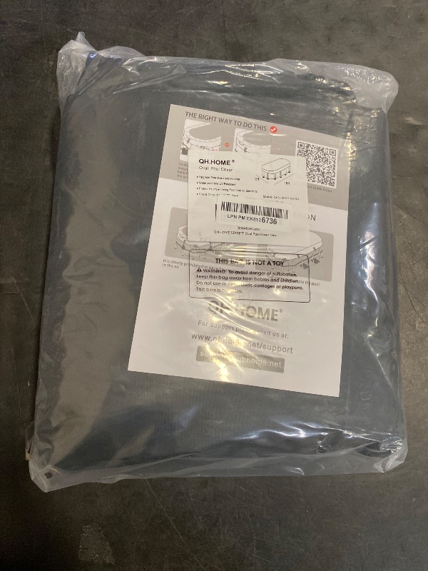 Photo 1 of QH.HOME [2025 Upgraded Ultimate Windproof] 12x18 Ft Oval Pool Cover with Fast Tightening Patented Ratchet,Winter Pool Cover for Above Ground Pools [Durable, Tear Resistant] with Weight-Bearing Rings