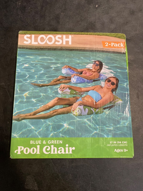Photo 1 of SLOOSH Inflatable Pool Floats Adult, 2 Packs Floating Lounge Chairs,Blow up Pool Noodles for Adult Heavy Duty,Floating Chair for Party Summer Water Beach Lake Fun,Summer Leaves-Green,Blue