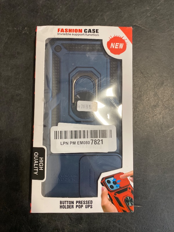 Photo 1 of Goton Compatible for iPhone 16 Pro Max Case with Screen Protector - Slide Camera Cover Protective Phone Case with Ring Stand, Heavy Duty Shockproof Rugged Bumper for iPhone 16 Promax Accessories Blue