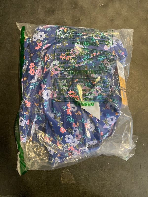 Photo 1 of (L) SHEKINI Women's V-Front Detailing Swim Skirt Side Tie Ruffled One Piece Swimdress (Violet Blue Flower, Large)
