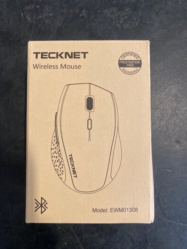 Photo 1 of TECKNET Bluetooth Mouse, 4800 DPI Wireless Mouse, 2-Year Battery 6 Adjustable DPI, 6 Buttons Compatible with Laptop/Windows/Computer - Black