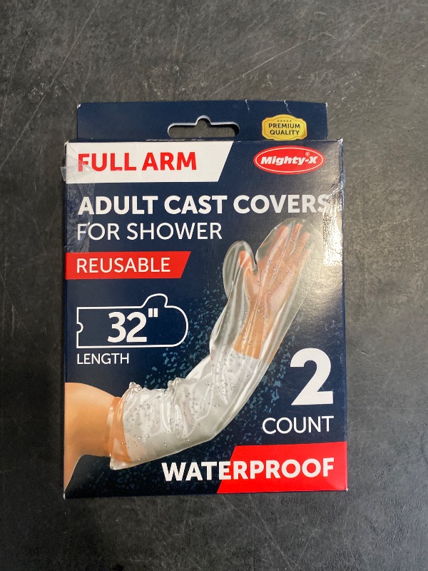 Photo 1 of 100% Waterproof Cast Covers for Shower Arm Adult - Tight Seal - 2pk Reusable Cast Protectors - Full Arm Bag Sleeves - Strong and Durable