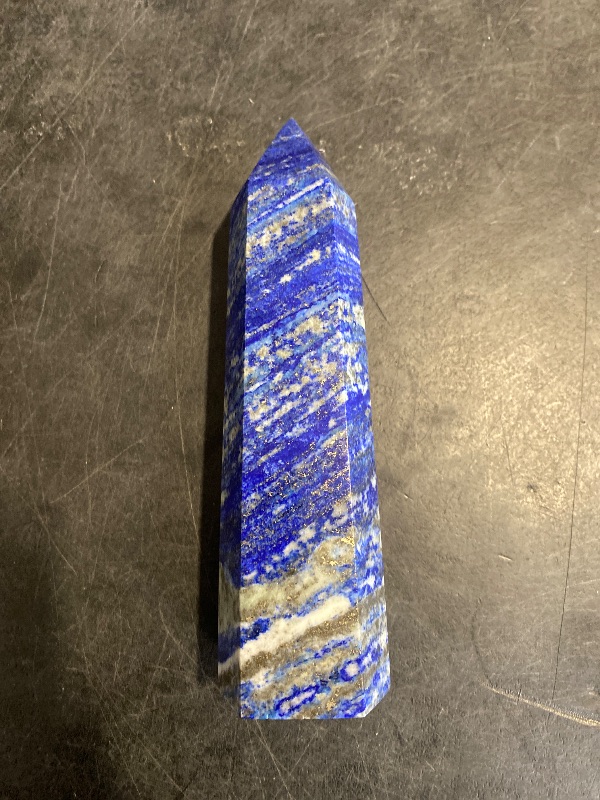 Photo 1 of MOGEMT Natural Lapis Lazuli Obelisk Tower Large Healing Crystal Point Wand 6 Faceted Reiki Chakra Meditation Therapy 1.5-2.0 LBS