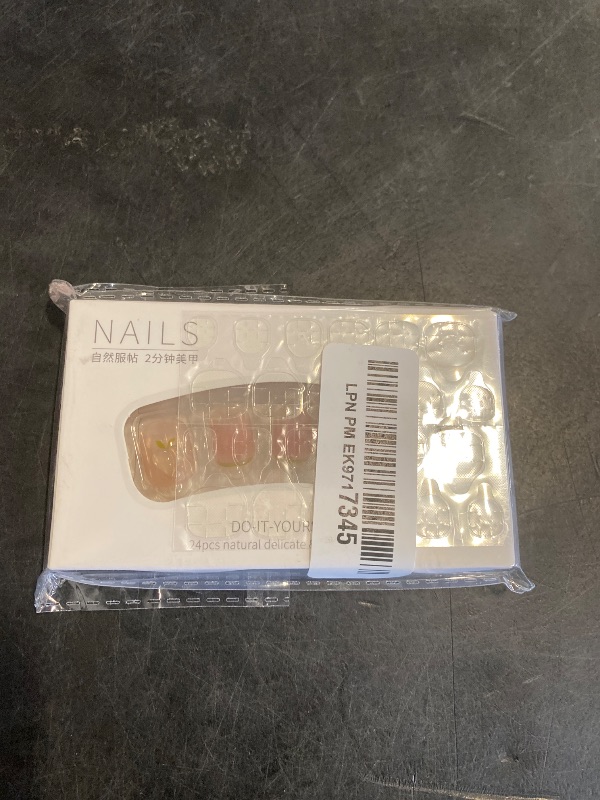 Photo 1 of RikView Short Press on Pink Fake Nails - French Tips, Square, Full Cover for Women (24 PCs)