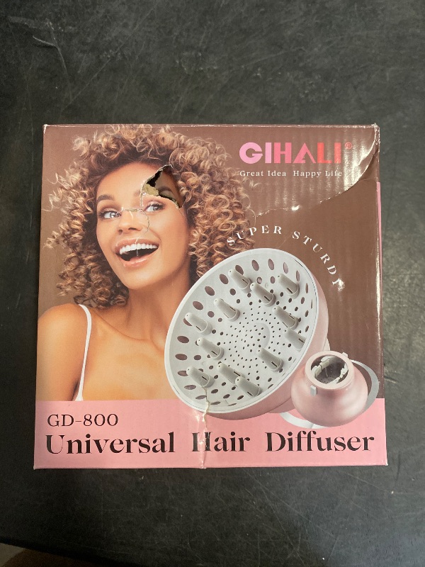 Photo 1 of GIHALI Universal Hair Diffuser “Super Sturdy” 1.7 Inch to 2.6 Inch for Natural Curly and Wavy Hair, Hair Dryer Attachment (Black Matte)
