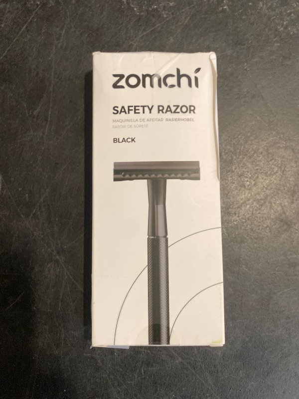 Photo 1 of ZOMCHI Safety Razor for Men with 5 Double Edge Safety Razor Blades, One Blade Safety Razor, Metal Razor Zero Waste – Black
