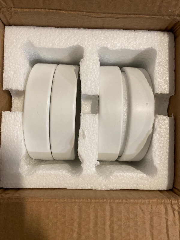 Photo 1 of Plant Saucer Pot Tray Planter Saucers 4 Pack 4 in,5 6 7 8 9 10 11 12 13 Inch for Indoors Outdoor, Durable Sturdy Ceramic Flower Drainage drip Water Tray for Glazed Pots Base (4 Inch-White)