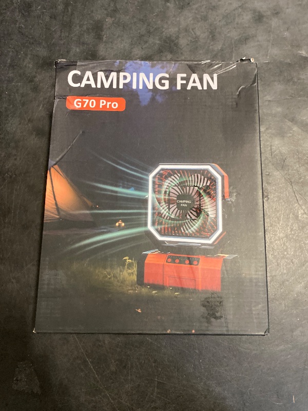 Photo 1 of PIYOOPDR Camping Fan with Bluetooth Speaker Portable Fan,20000mAh Rechargeable Battery Powered Fans,Quiet 4-Speeds, 4-LED Light,360° Hanging Hook for Outdoor Picnic Tent Beach Travel Barbecue, Black