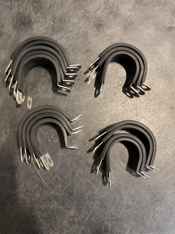 Photo 1 of 1 Inch Cable Clamp - 16 Pack Stainless Steel Wire Clamp, P Clips for Electric Wires Holders - Metal Hose Clamps for Automotive, Pipe, Line (1"(25MM))