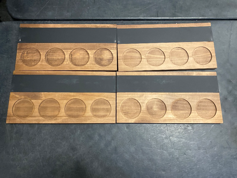 Photo 1 of Amcortn Flight Board Wine Flight Tasting Set of 4, Whiskey Tasting, Wooden Wine Tastings Kit for Beer, Cocktails, Champagne Flights, Coffee, Tastings, Party Supplies
