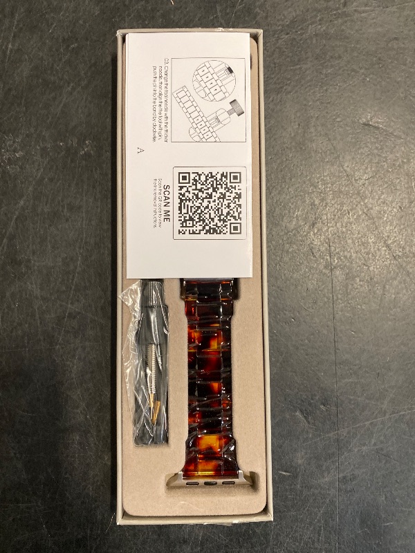 Photo 1 of V-MORO Resin Band Compatible with Apple Watch Series 10/9/8/7 46mm 45mm 44mm 42mm Lightweight Fashion Strap for iWatch Series 6/5/4/3/2/1/SE with Metal Buckle Wristband Women Men(Tortoise)