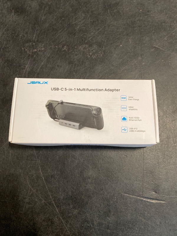 Photo 1 of JSAUX Docking Station for Steam Deck/ROG Ally/Legion Go/MSI Claw, 5-in-1 Steam Deck Dock with HDMI 4K@60Hz, 100Mbps Ethernet, Dual USB A 2.0 and 100W Charge Compatible with Steam Deck OLED-HB0602