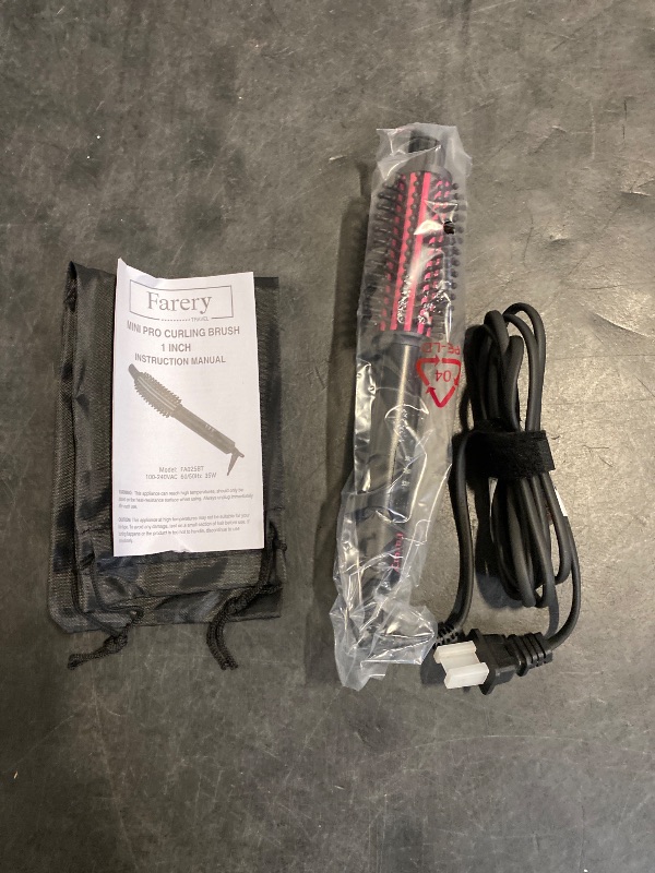 Photo 1 of Farery Mini Thermal Brush 3 Temperature Adjustable, Travel Curling Iron for Short Hair 1 Inch, Heated Round Brush for Soft Curls, Lightweight Curling Wand Perfect for Bouncy Hair, Dual Voltage