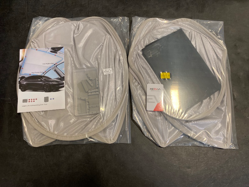 Photo 1 of REEVAA 2025 Upgrade Tesla Model Y New (Juniper) Sunshade Roof [No Gaps, No-Sagging] Tesla Y Accessories Heat Insulation Foldable Glass Sunroof Cover for Model Y Juniper 2025-2026, 2PCS, Gray